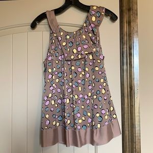 BCBGMaxAzria Polka Dot Silk Sleeveless Top